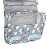 Дорожній органайзер для косметики, косметичка для подорожей, Сірий, фото 4