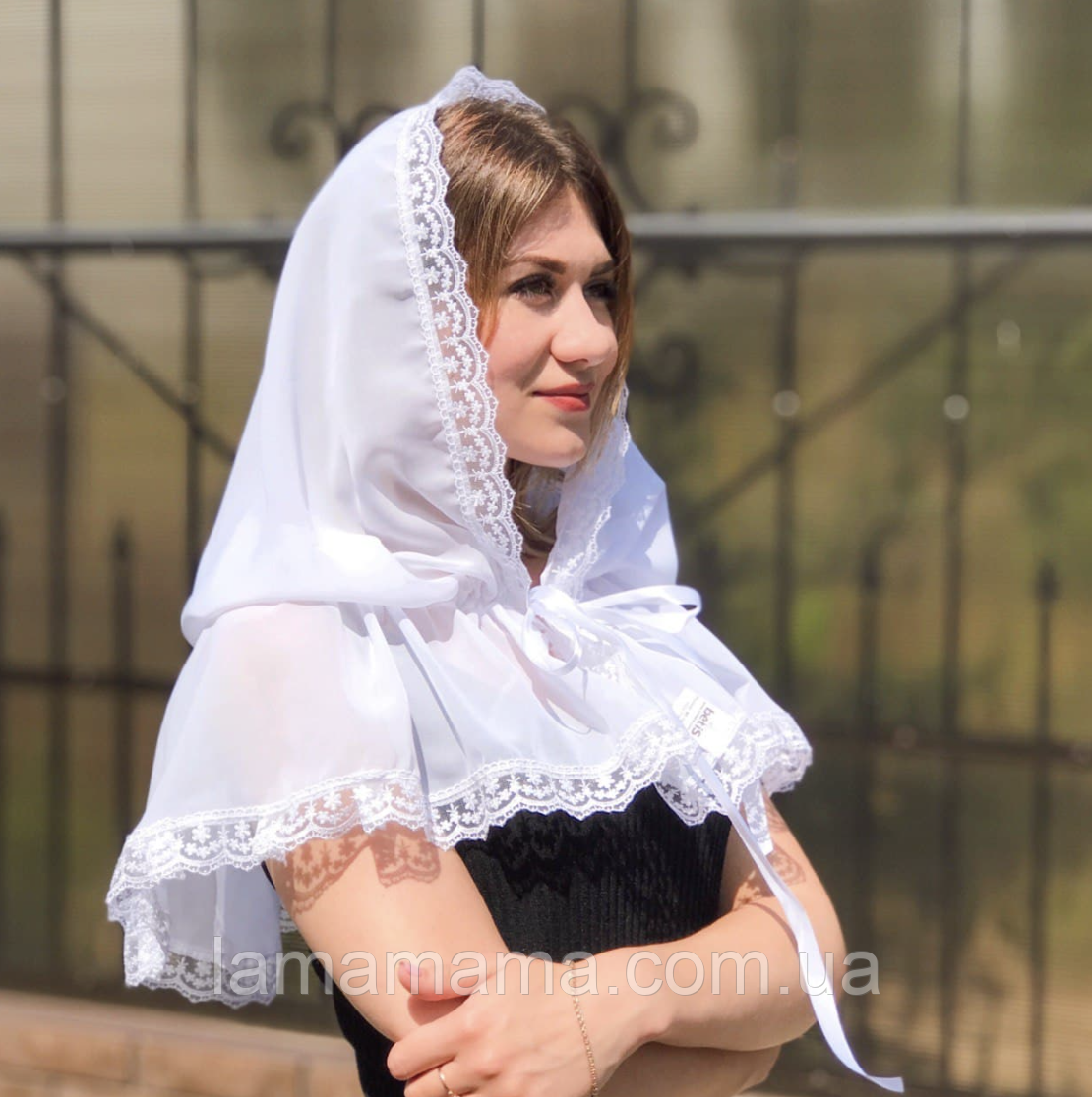 Палантин церковний жіночий "Свята мить" Шифон, фото 1