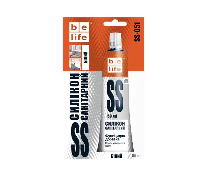 Санітарний силіконовий герметик (Білий S-051), 50 мл, фото 1