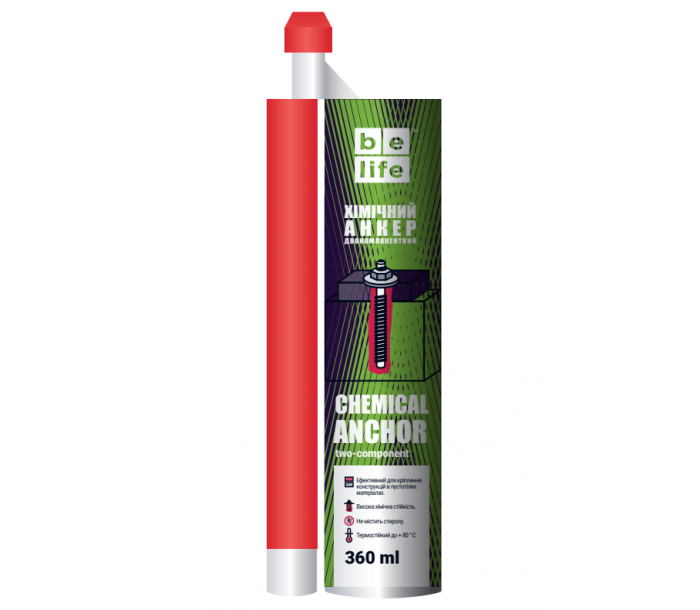 Хімічний анкер на епоксидній основі двокомпонентний BeLife, 360 мл, фото 1