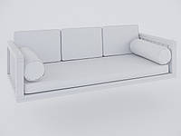 Качеля деревянная - подвесной диван с подушками Белый WL-d1-white-p2