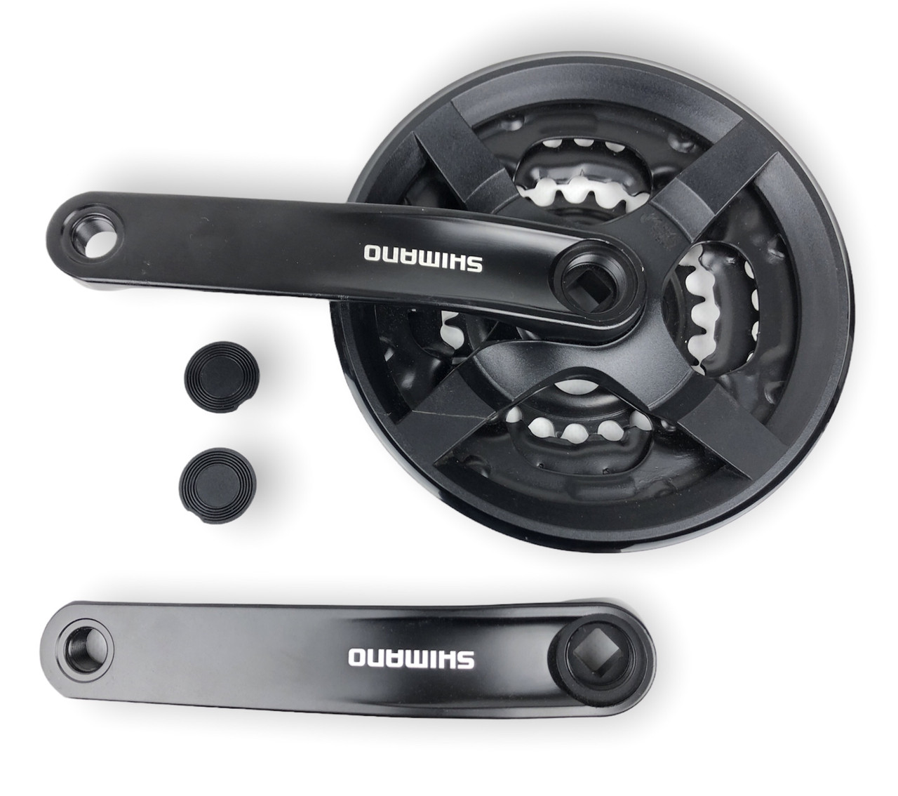 Шатуни вело Shimano FC-M131, 170мм, 42*34*24T, з чорним захистом, фото 1