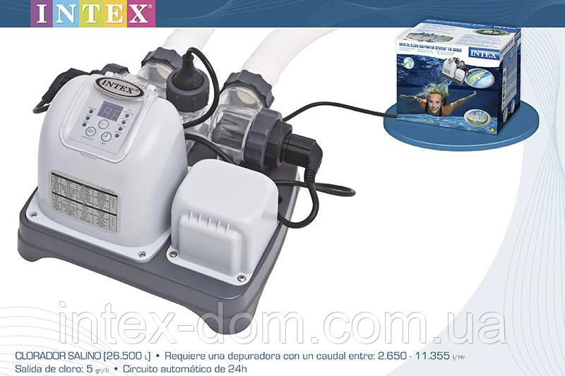 Хлорогенератор Krystal Clear Saltwater System Intex 28668\28662( 5 гр. хлору в годину, 65 W, Intex)