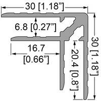 Профіль 0153. Подвійний куточок . Кейсмейкер для панелей 6,8 мм. 30мм х 30мм з товщиною стінки 1,5 мм