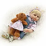 Лялька Реборн дівчинка Софія NPK оригінал 48см, силіконова, можна купати, фото 4