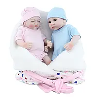Ляльки Реборн двійня новонароджені, хлопчик і дівчинка по 26см, можна купати