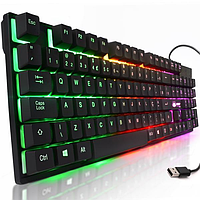 Компьютерная игровая Клавиатура KEYBOARD KR-6300 с подсветкой