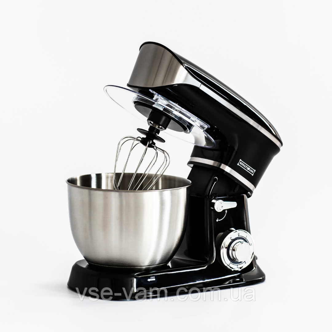 Кухонний тестоміс міксер планетарний Royalty Line RL-PKM1900,7 — 1900 Вт чорний, фото 1
