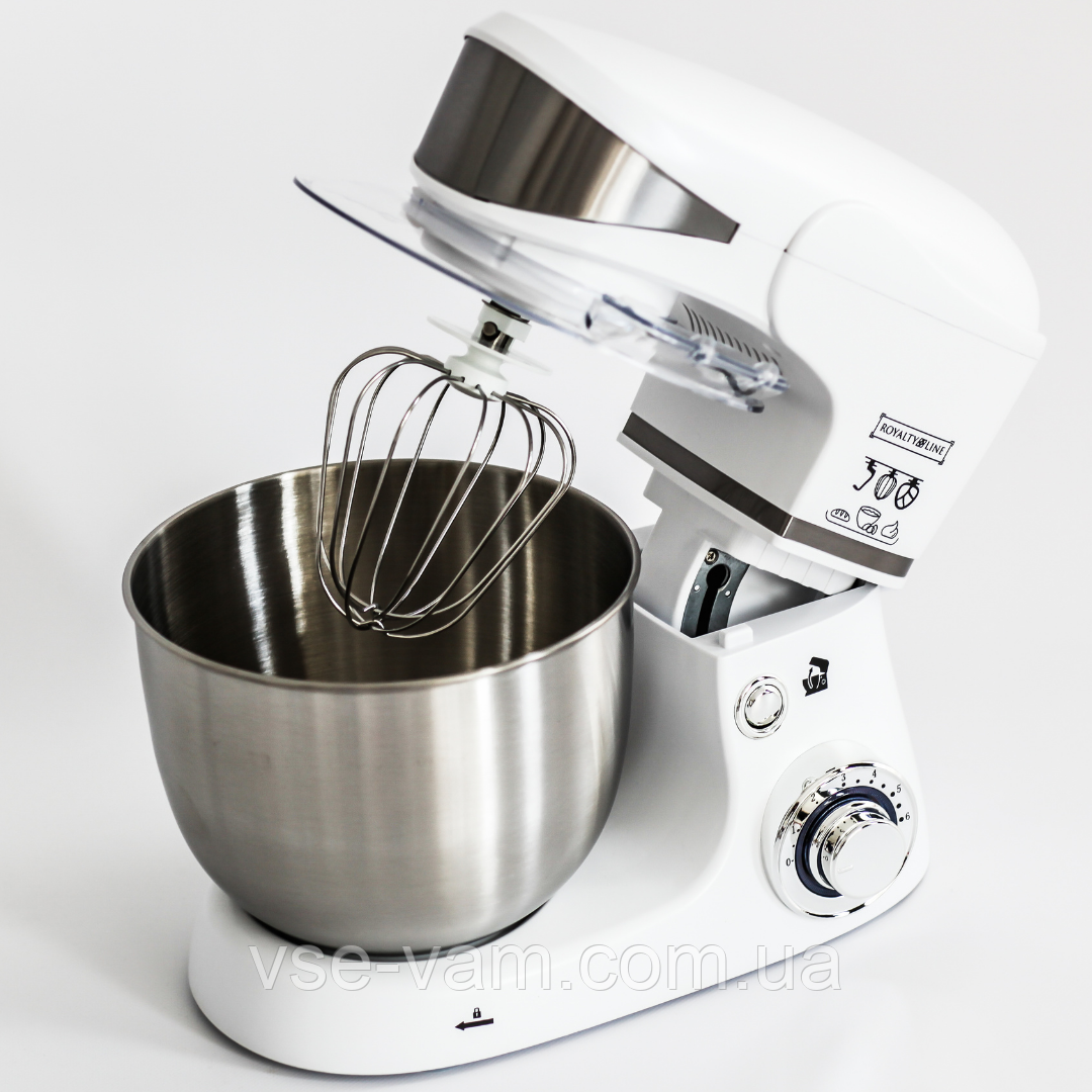 Тестомес міксер планетарний стаціонарний для замішування тіста Royalty Line RL — PKM1600 W 5,5 літра, фото 1