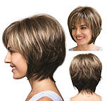 Перука русява коротка з чубчиком з меліруванням, фото 5