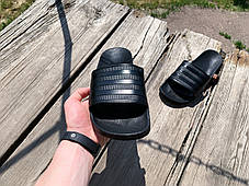 Чоловічі шльопанці сланці Adidas Full Black чорні, фото 4