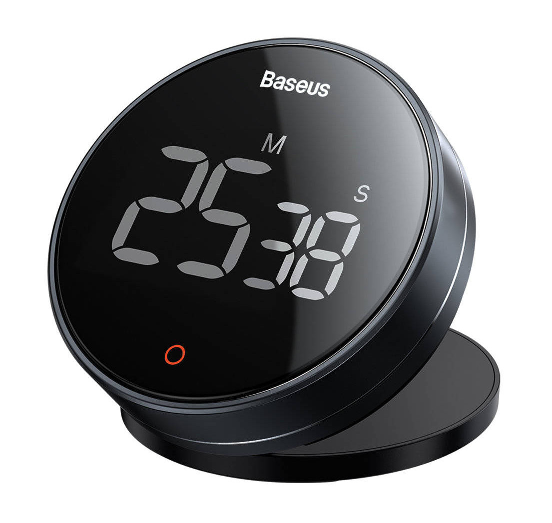 Таймер кухонний магнітний Baseus Heyo з цифровим LED дисплеєм Чорний/ Сірий (FMDS000013)