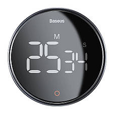 Таймер кухонний магнітний Baseus Heyo з цифровим LED дисплеєм Чорний/ Сірий (FMDS000013), фото 3