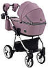 Коляска 2 в 1 Adamex Sierra Polar (Chrome) шкіра 100% SR332 бузковий - бузковий (перфорація), фото 4