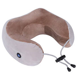 Масажна подушка U-Shaped Massage Pillow (від батарейок) Brown (WM-003) (14208)