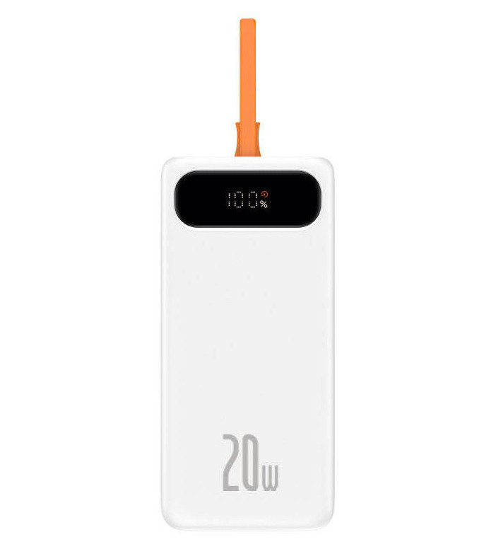 УМБ Power Bank (зовнішній акумулятор) Baseus Block Digital Bank 10000 мАг Білий (PPBLK-02)