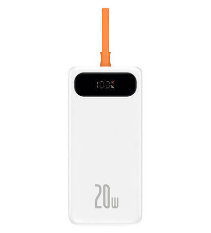 УМБ Power Bank (зовнішній акумулятор) Baseus Block Digital Bank 10000 мАг Білий (PPBLK-02), фото 1