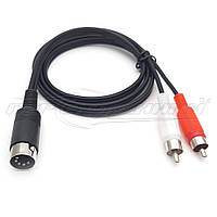 Кабель 5 pin DIN to 2RCA, в экране