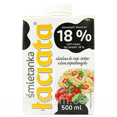 Вершки 18% Лаціата Laciata 500ml 8шт/ящ (Код: 00-00012262)