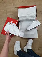 Кроссовки женские на весну белые Nike Air Force 1 Shadow All White. Обувь женская белая Найк Аир Форсе Шедоу 1