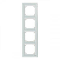 Рамка скло Schneider M-Elegance 4-а., «Білий кристал», MTN4040-3220