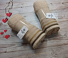 Красивий якісний рушник на подарунок Туреччина бежеве