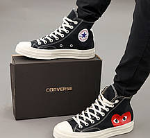 Жіночі кеди чорні Converse з серцем р.39