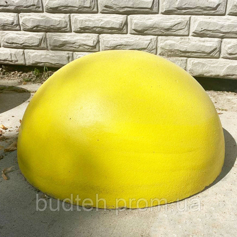 Полусфера бетонная 410х225 мм серая, желтая - фото 1 - id-p1638419289