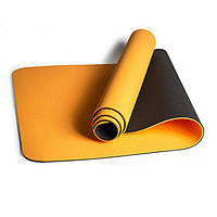 Килимок для йоги TPE, Жовто-чорний 6 мм