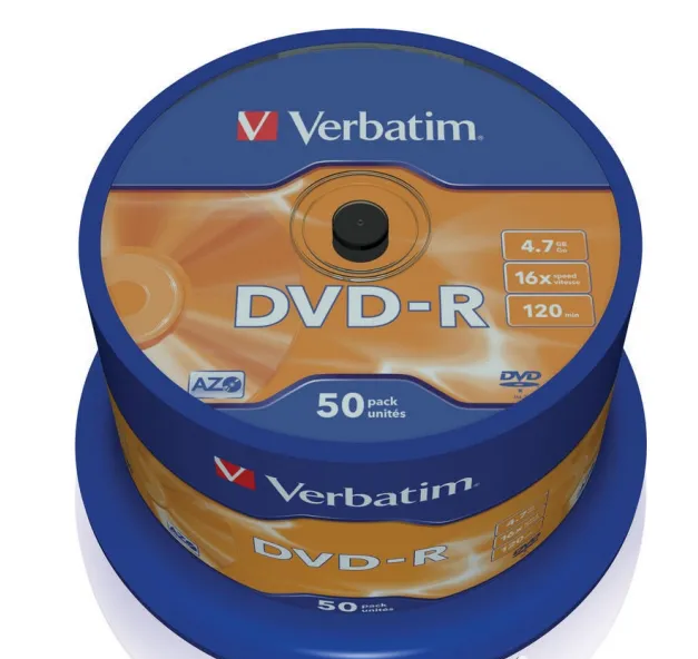 Диск Verbatim DVD-R AZO 4.7 GB 16X MATT SILVER SURFACE Cake/50