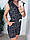 Літній жіночий комбінезон чорний із ніжним білим принтом, фото 2