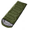 Спальний мішок до 0 градусів, 210×75см, Олива Тактичний теплий спальник-ковдра з капюшоном, фото 3