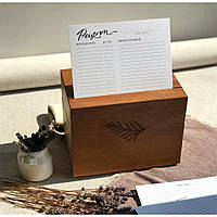 Дерев'яний органайзер для зберігання рецептів "Brown" Темно-коричневий 21х14х16 см RM09-02