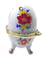 Шкатулка яйцо "Цветы" (7,5 х5х5см)J