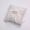 Подушка для обручок 10х10см (WeddingPillow4), фото 2