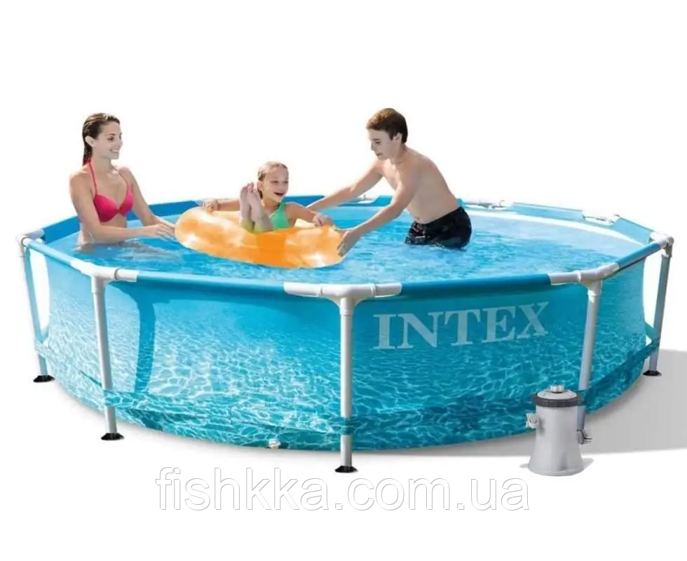 Басейн круглий каркасний сімейний збірний з фільтром-насос, Intex 28208 305 x 76 см Metal Frame,4485л