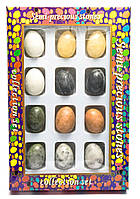 Яйца каменные набор (н-р/12шт)(яйцо h-3.5 см d- 2.5 см)( упаковка 27х18х3,5 см)