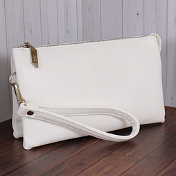 Сумочка клатч на блискавці, колір білий, бузковий, бежевий, салатний