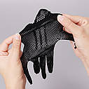 Мереживні рукавички короткі сіточка Чорні (p501Black), фото 4