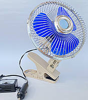 Вентилятор автомобільний із прищіпкою та регулюванням на дашок 15 см, 12 вольтів, Vitol ВН.12.607С/HF-307C
