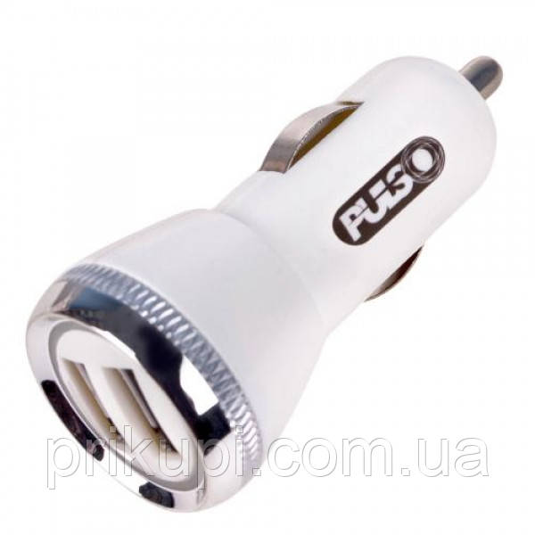 Автомобільний зарядний пристрій у прикурювач PULSO C-2402W 2 USB (12/24V — 5V 2,4A) (C-2402W)