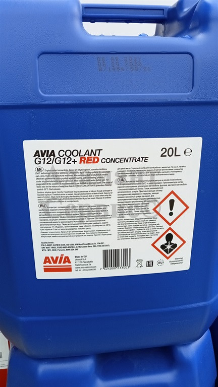AVIA COOLANT G12/G12+ Антифриз AVIA COOLANT G12/G12+ RED CONCENTRATE