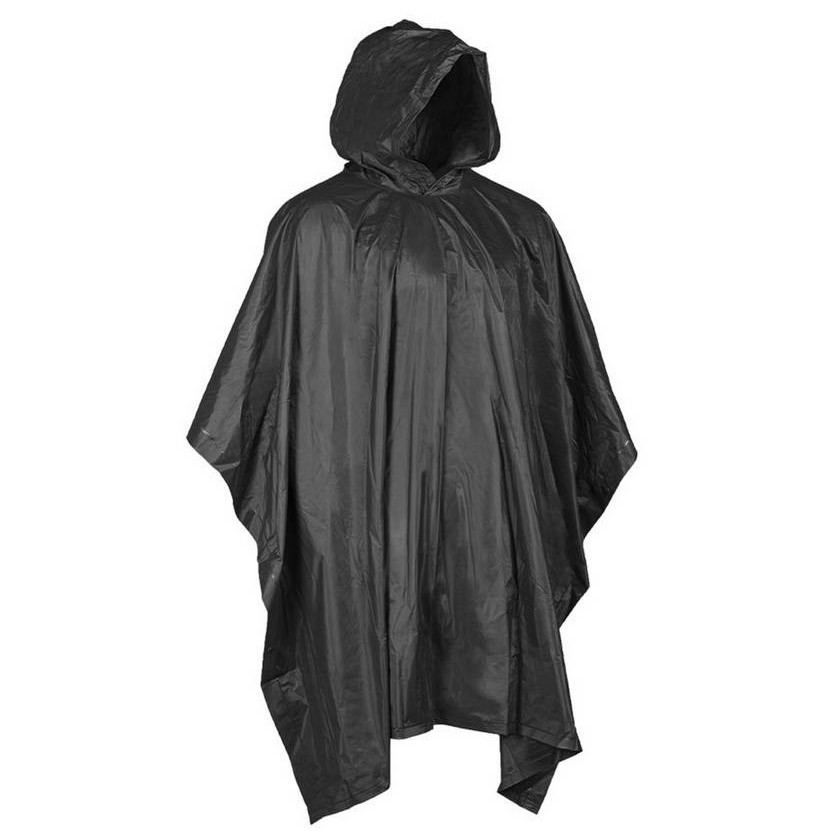 Пончо, Палатка, Плащ ПВХ + Чохол Mil-Tec Wet Weather Black 10628502