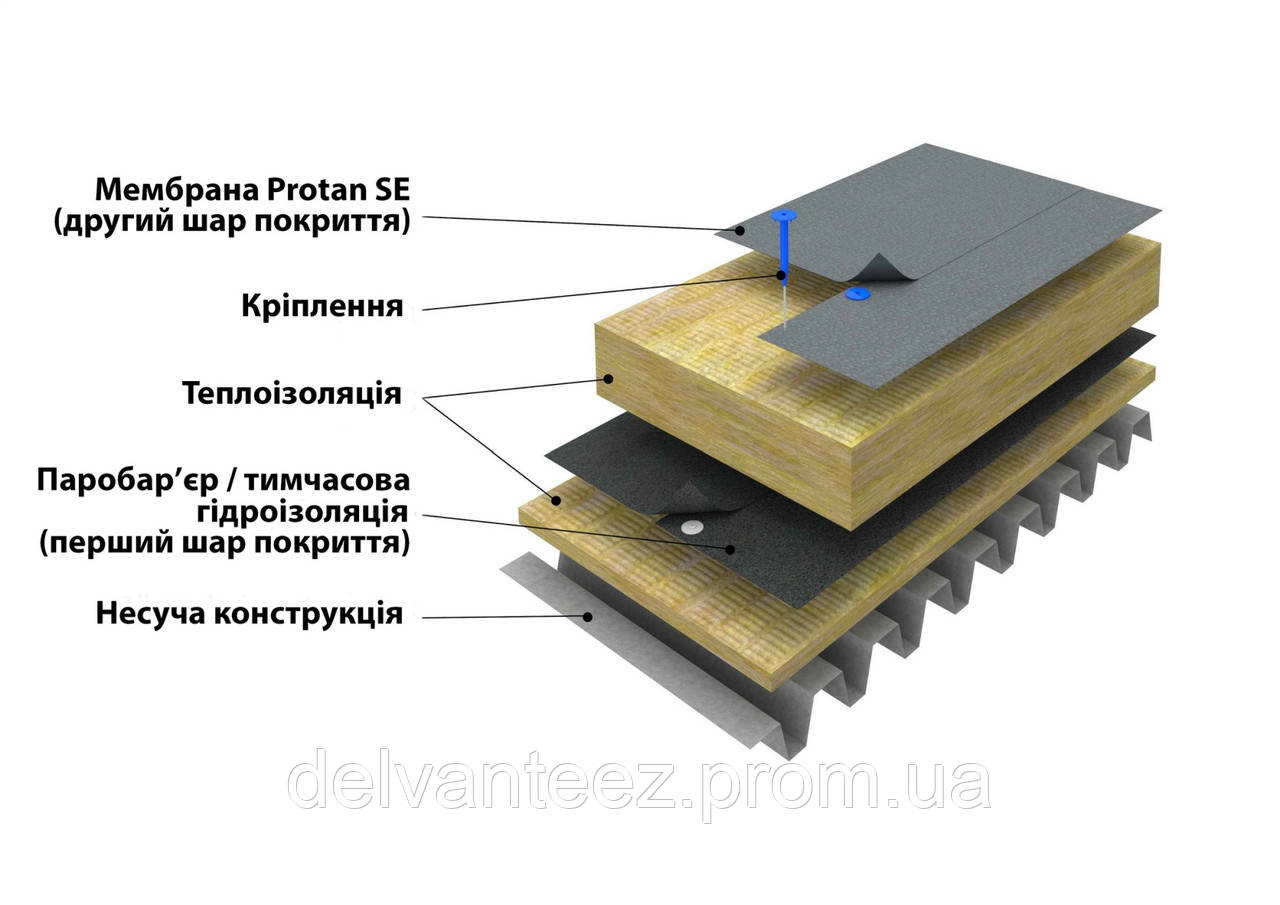 Монтаж ПВХ мембран Protan (Система Protan - другий шар покриття), фото 1