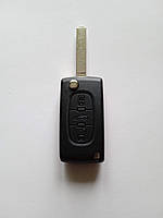 Корпус выкидного ключа Peugeot 407 4007 607 Galakeys 3 кнопки батарейка на плате лезвие VA2 (01-29)