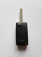 Корпус выкидного ключа Peugeot 207 307 308 407 Galakeys 2 кнопки батарейка на плате лезвие VA2 (01-31)