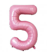 Фольгована цифра Slim STAR рожевий "5" 30" (76см) в упаковці