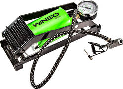 Насос ножний з маномететром, циліндир 80х130мм, довжина шланга 60см, в комплекті 3 адаптери, WINSO