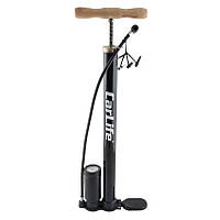 Насос ручний, помпа ручна з манометром розмір циліндра 38х500мм, складні ножки деревяна ручка адаптери,