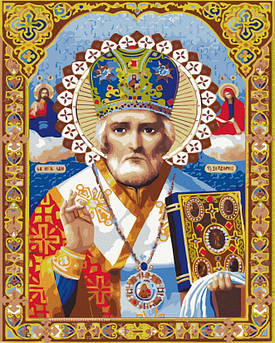 Картина за номерами Ікона Святого Миколая 40х50 см Rainbow Art (BK-GX34522)
